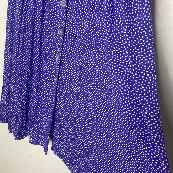 Vintage Ellen Ashley Midi Dress Womens Size 12 Purple Button Front Sailer Collar - Picture 6 of 11